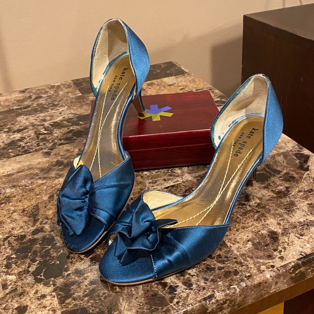 Kate Spade satin Open Toe Dressy Heel Size 6 1/2B Made in Italy